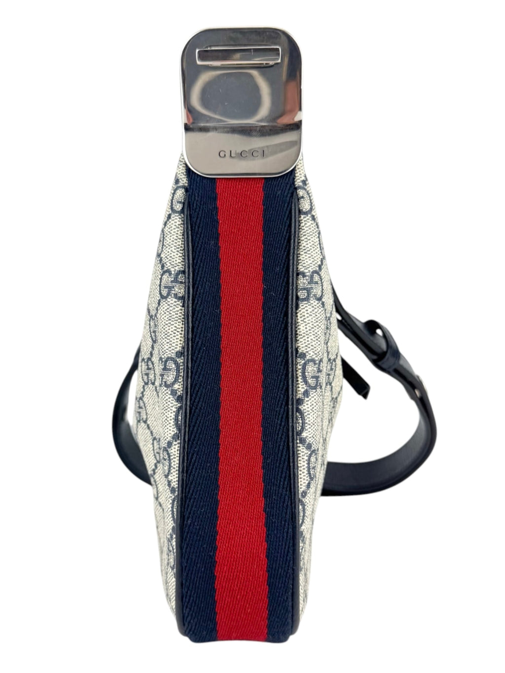 Gucci Navy Blue Coated Canvas Attaché Shoulder Bag