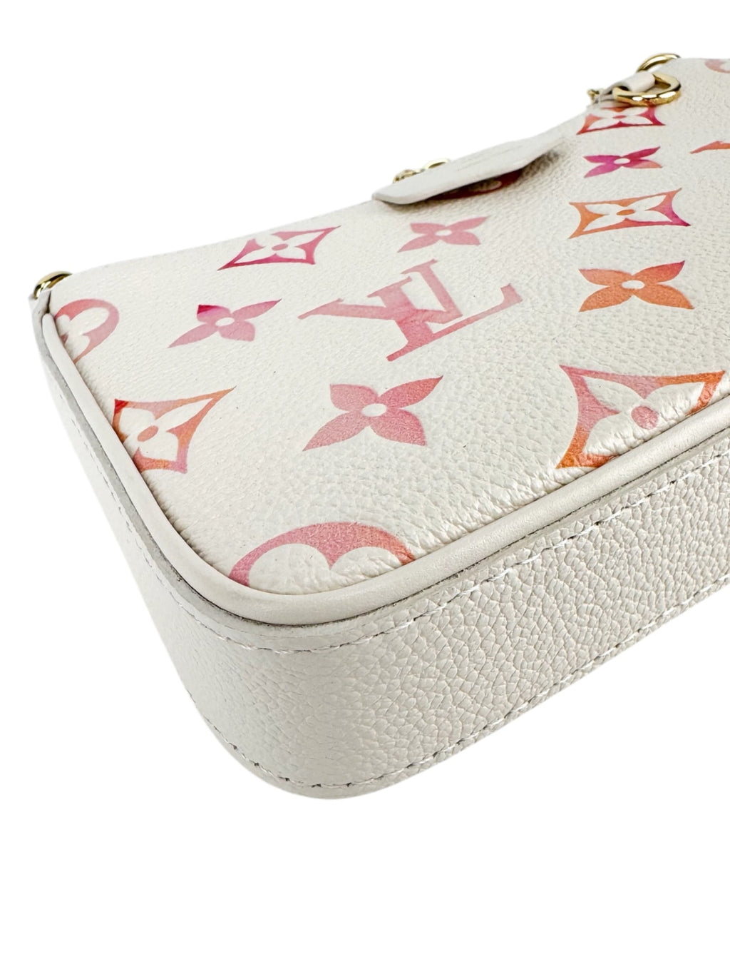 Louis Vuitton Light Beige, Pink & Orange Calfskin Easy Pouch on Strap Bag