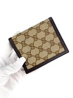 Gucci Brown Canvas and Leather GG Bifold Wallet