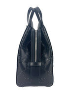 Gucci Black Leather Embossed GG Tote Bag