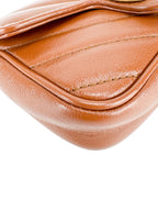 Gucci Leather Cognac Double G Marmont Super Mini Bag