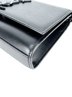 Saint Laurent Black Pebbled Leather Kate Bag Small