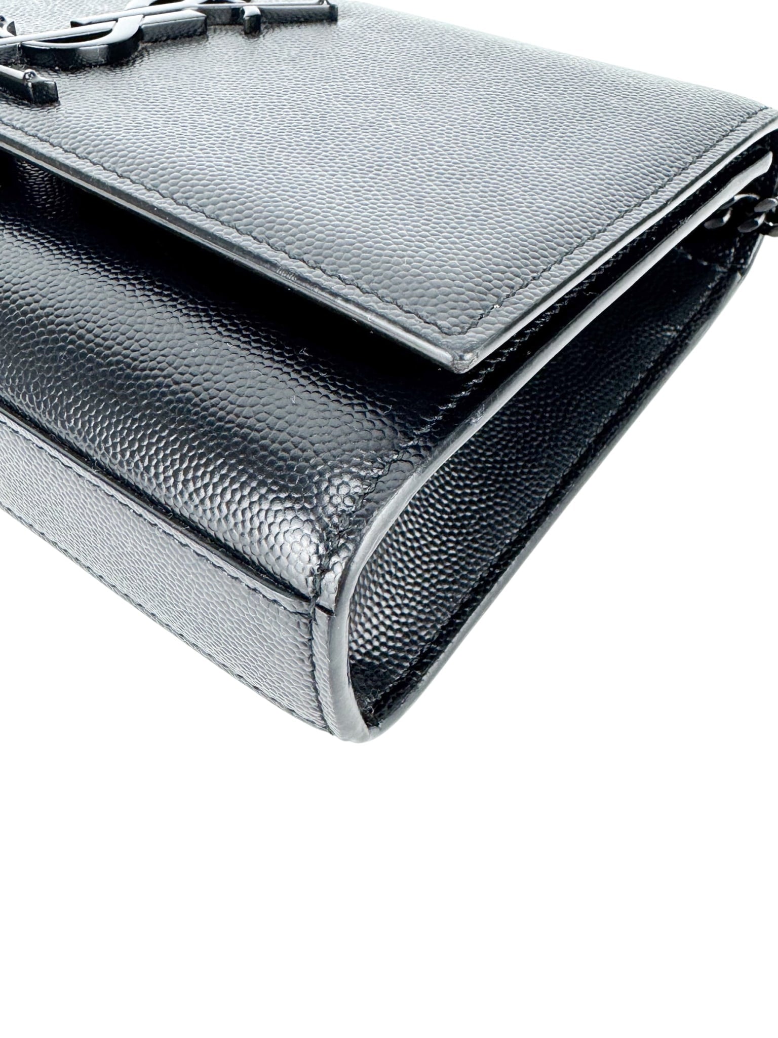 Saint Laurent Black Pebbled Leather Kate Bag Small