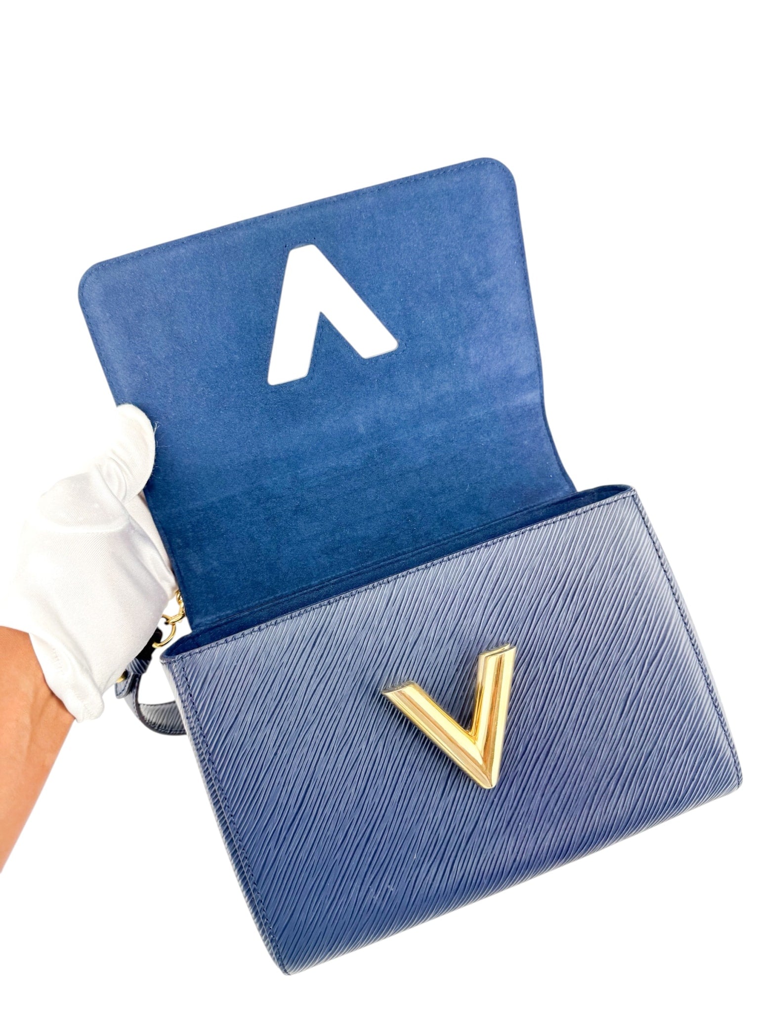 Louis Vuitton Navy Leather Twist Shoulder Bag