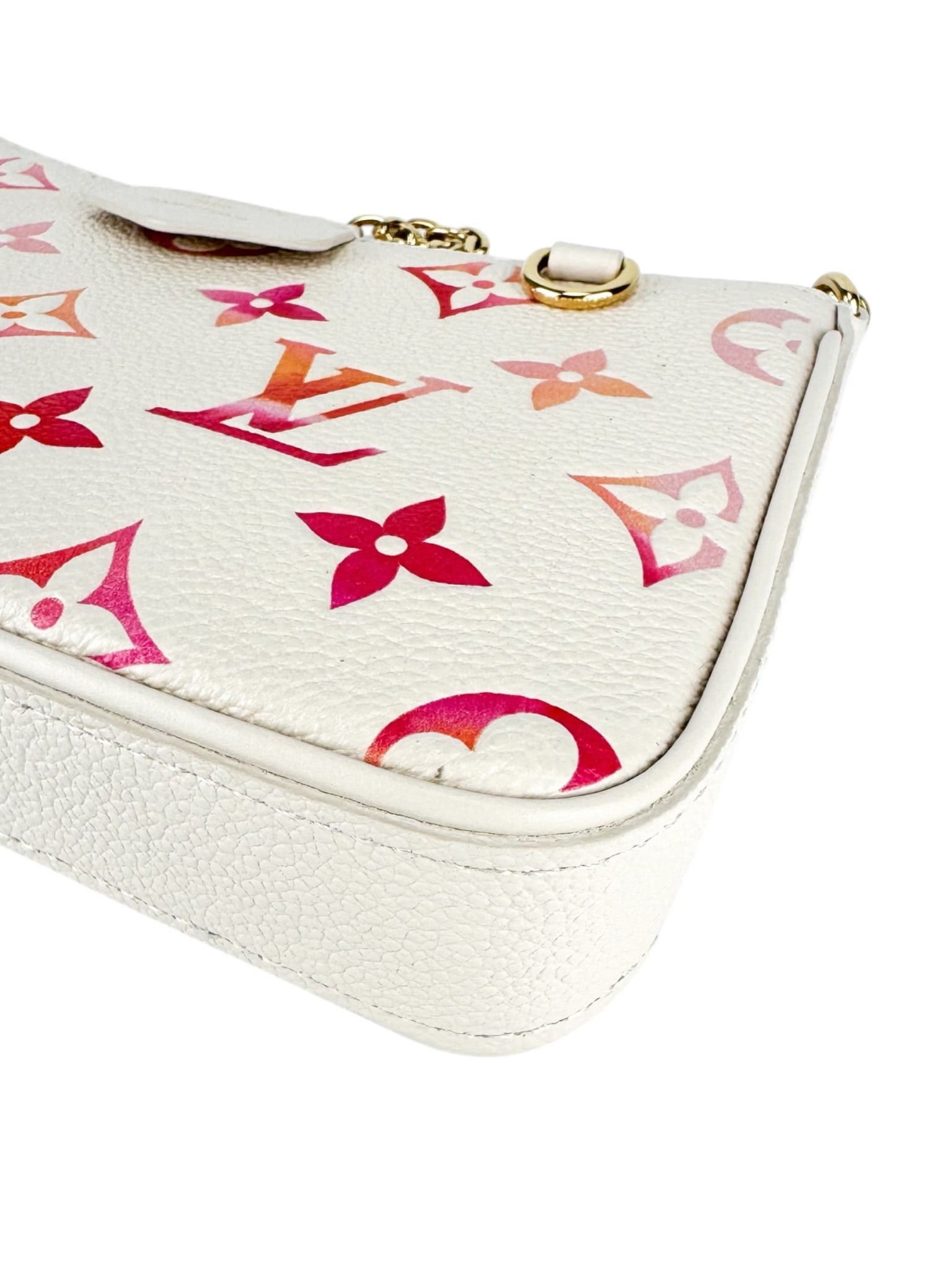 Louis Vuitton Light Beige, Pink & Orange Calfskin Easy Pouch on Strap Bag